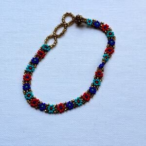 Multi-color  Beaded Anklet Fashion Statement Jewelry  New without tag